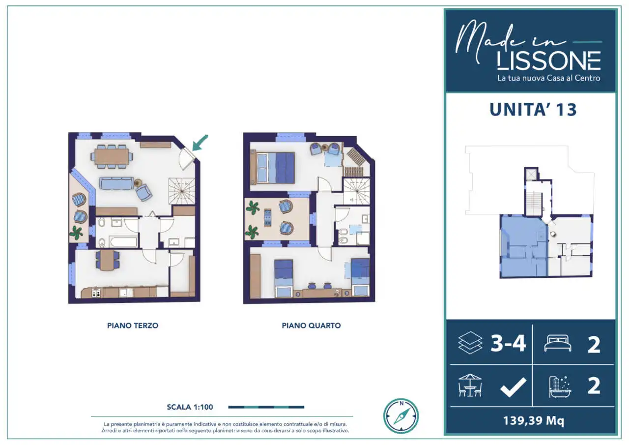 Appartamento a Lissone Monza e Brianza in Vendita 3 locali Duplex Piano 3 e 4 A13.3 9